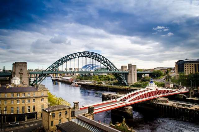 Newcastle view of tyne bridge and river