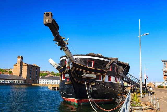 Ship on the harbour in dundee