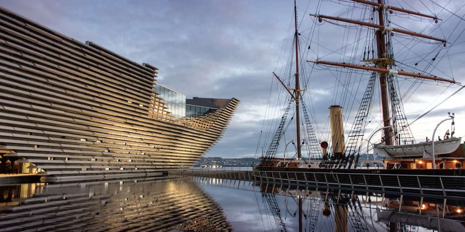 Dundee harbour with boat