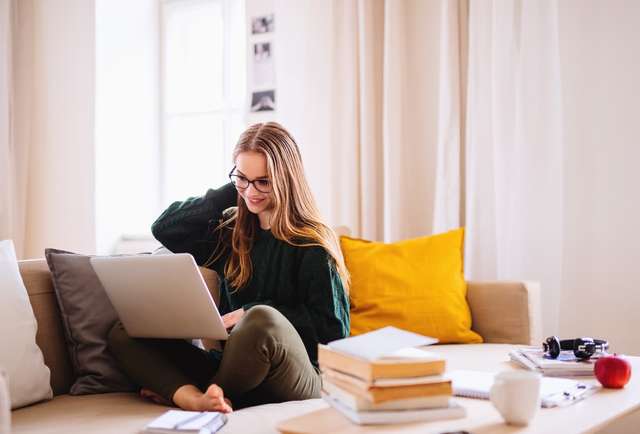 Happy Student at home