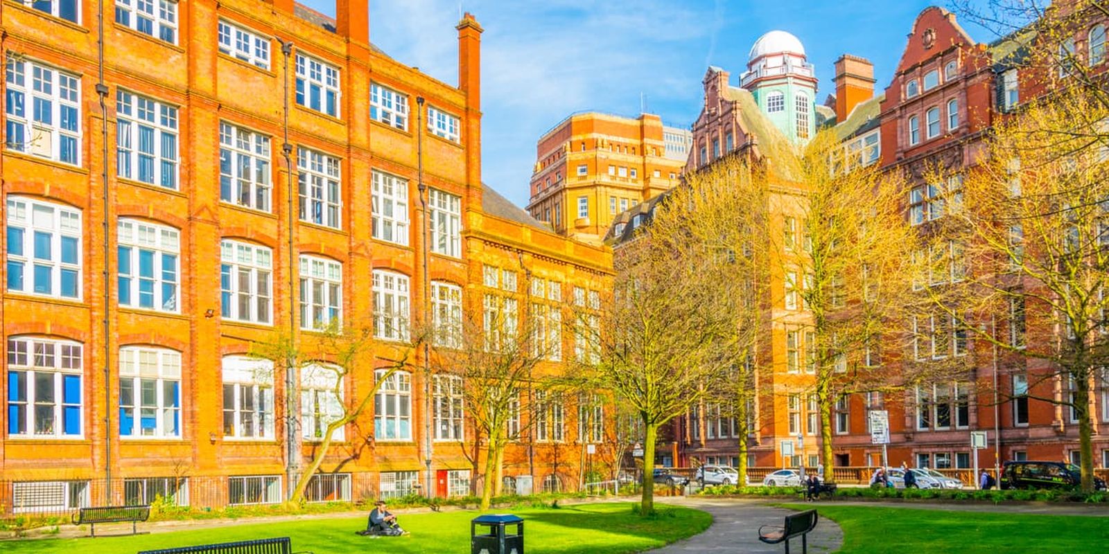 View of the sackville gardens next to the shena slmon campus in Manchester