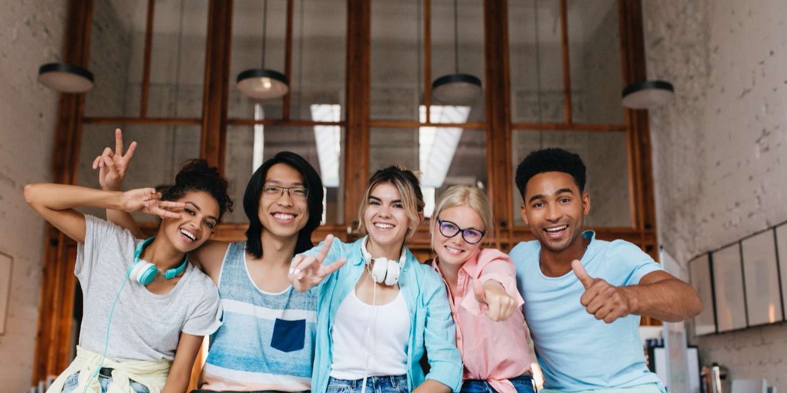 Group of smiling students