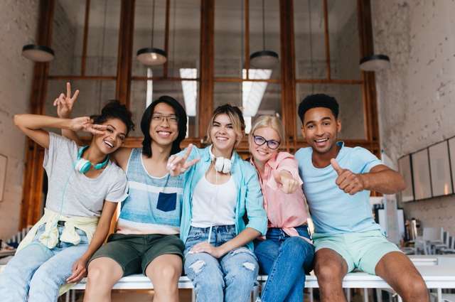 Group of smiling students