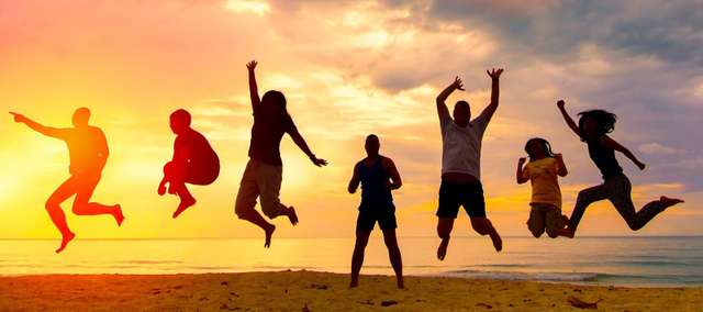 Silhouette Happy Students