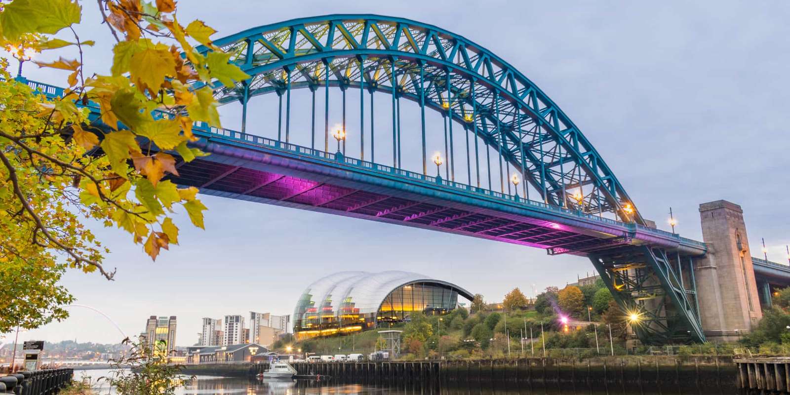 Scenic shot of tyne bridge with lights