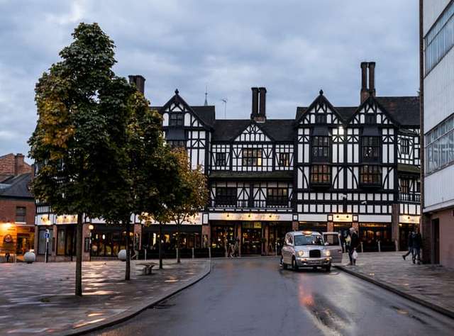 Famous wetherspoon pub with classic english architecture