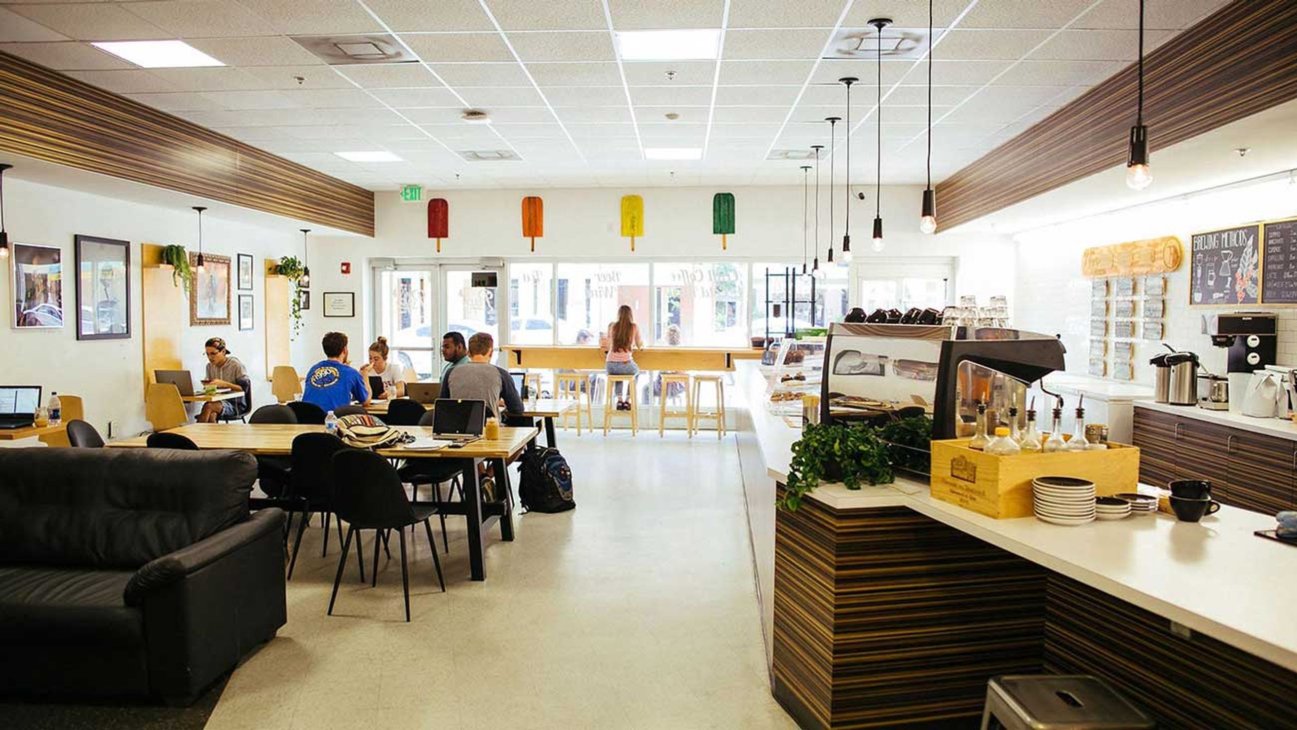 Pop Parlour with people at tables