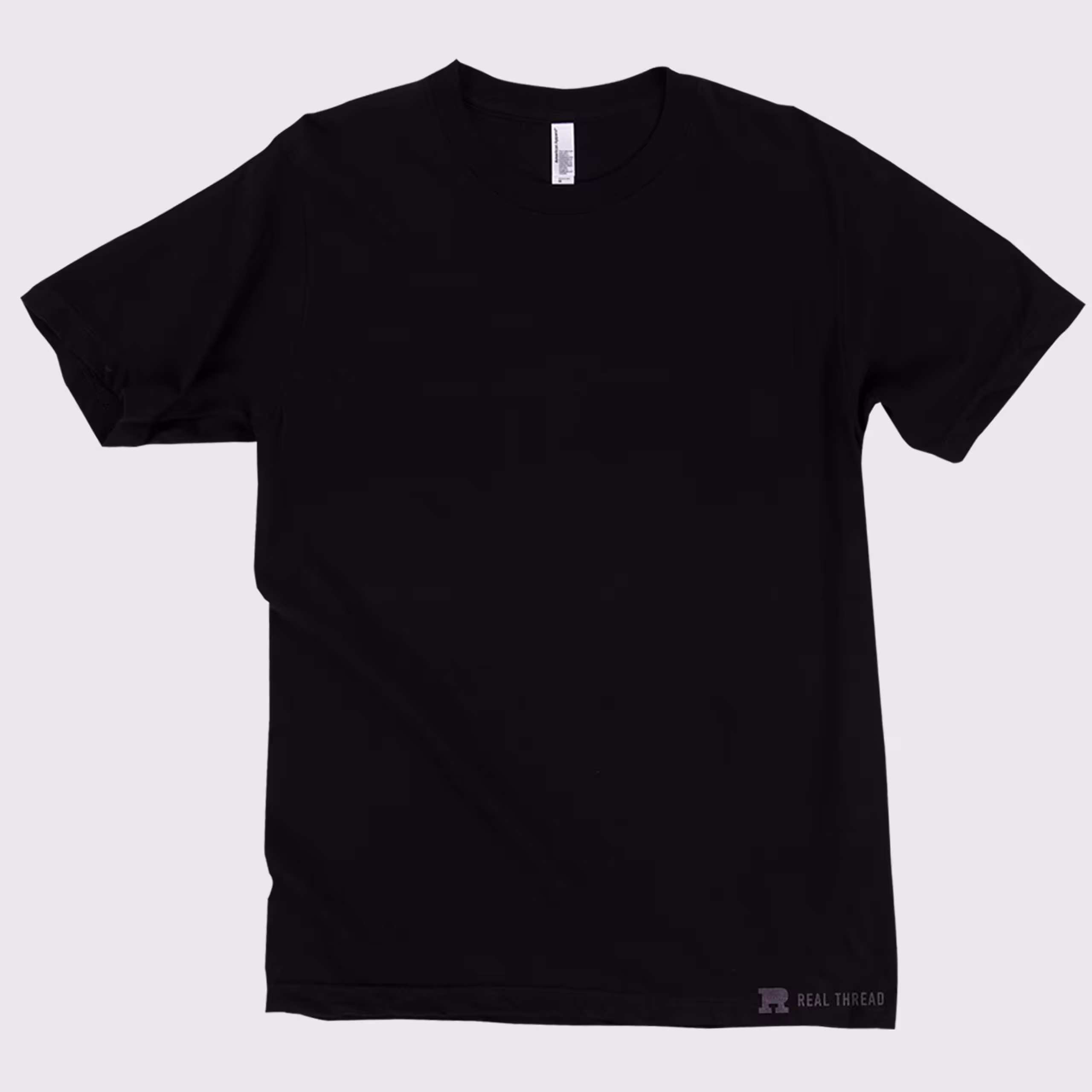 black t-shirt laying flat