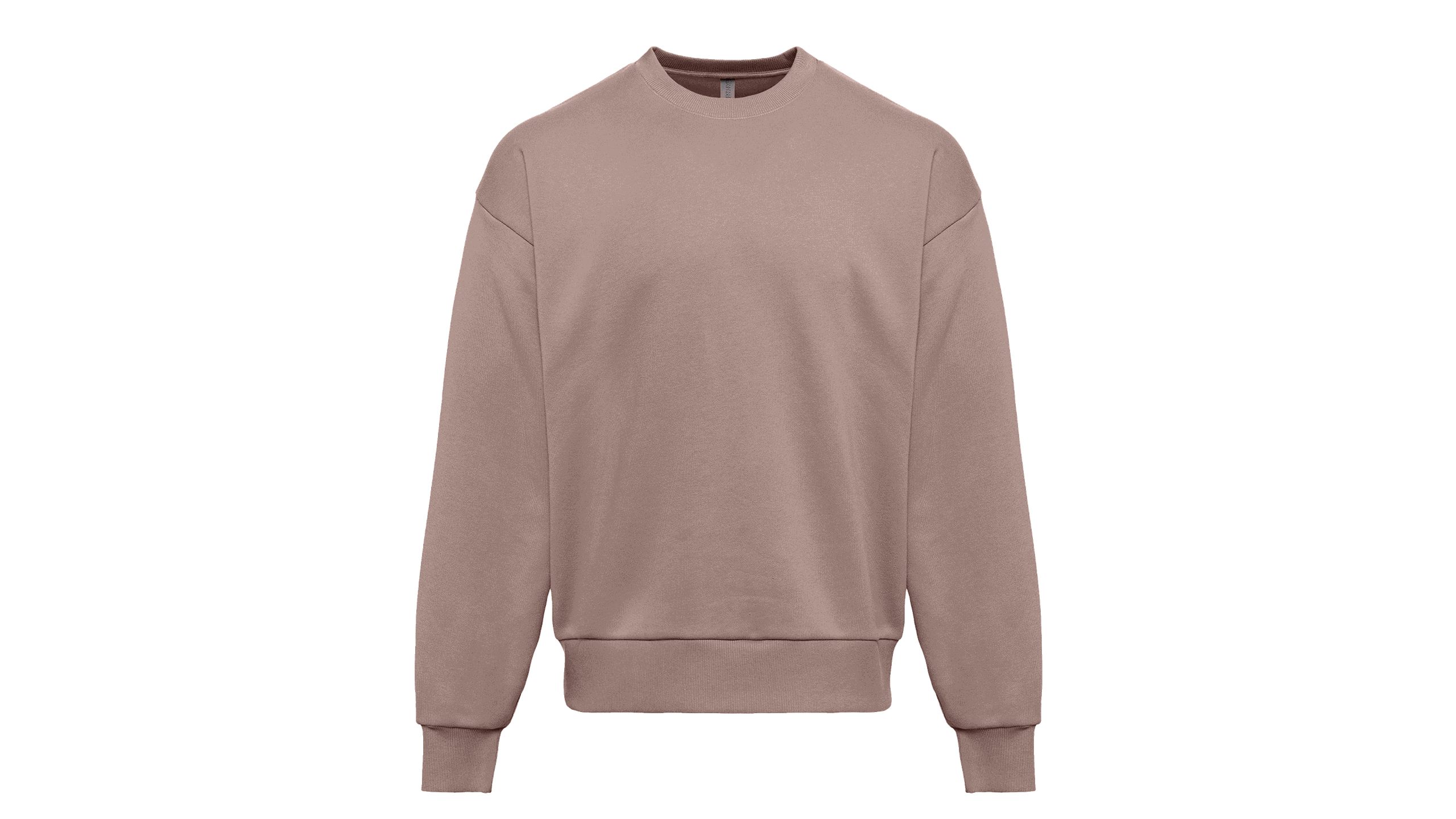 flat of a shitake color next level apparel heavyweight crewneck sweatshirt