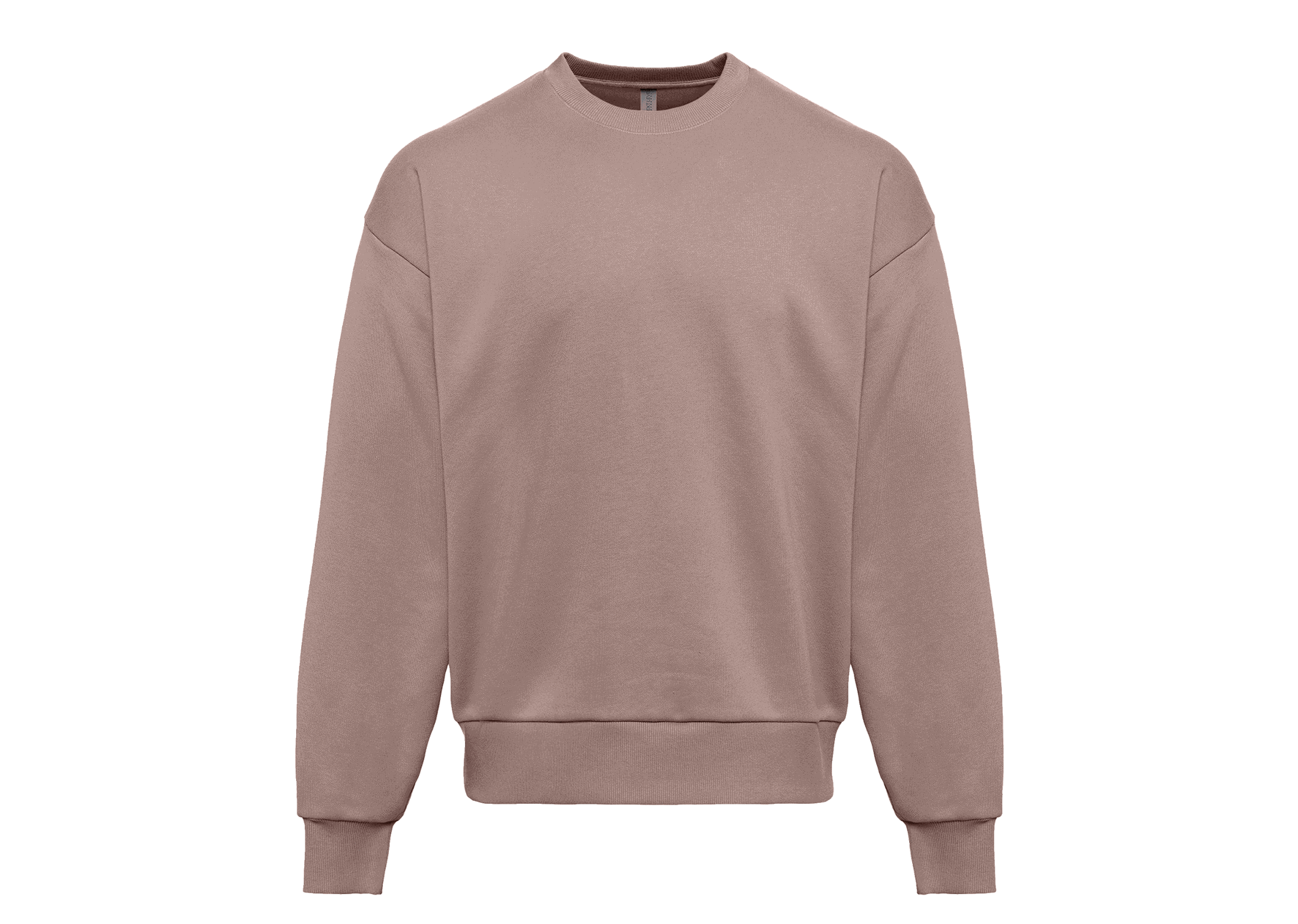 flat of a shitake color next level apparel heavyweight crewneck sweatshirt