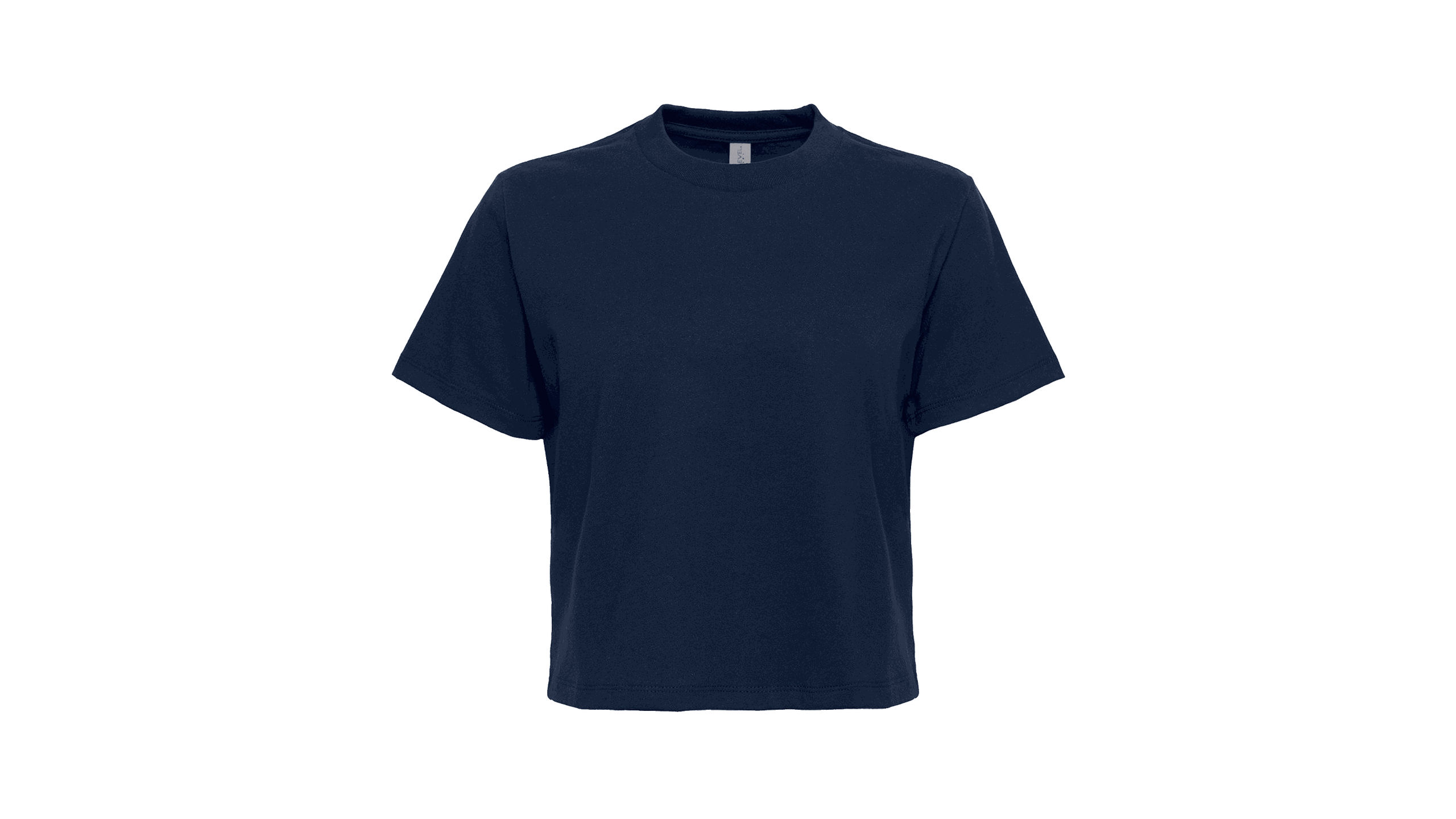 flat of a navy next level apparel women's heavyweight boxy t-shirt