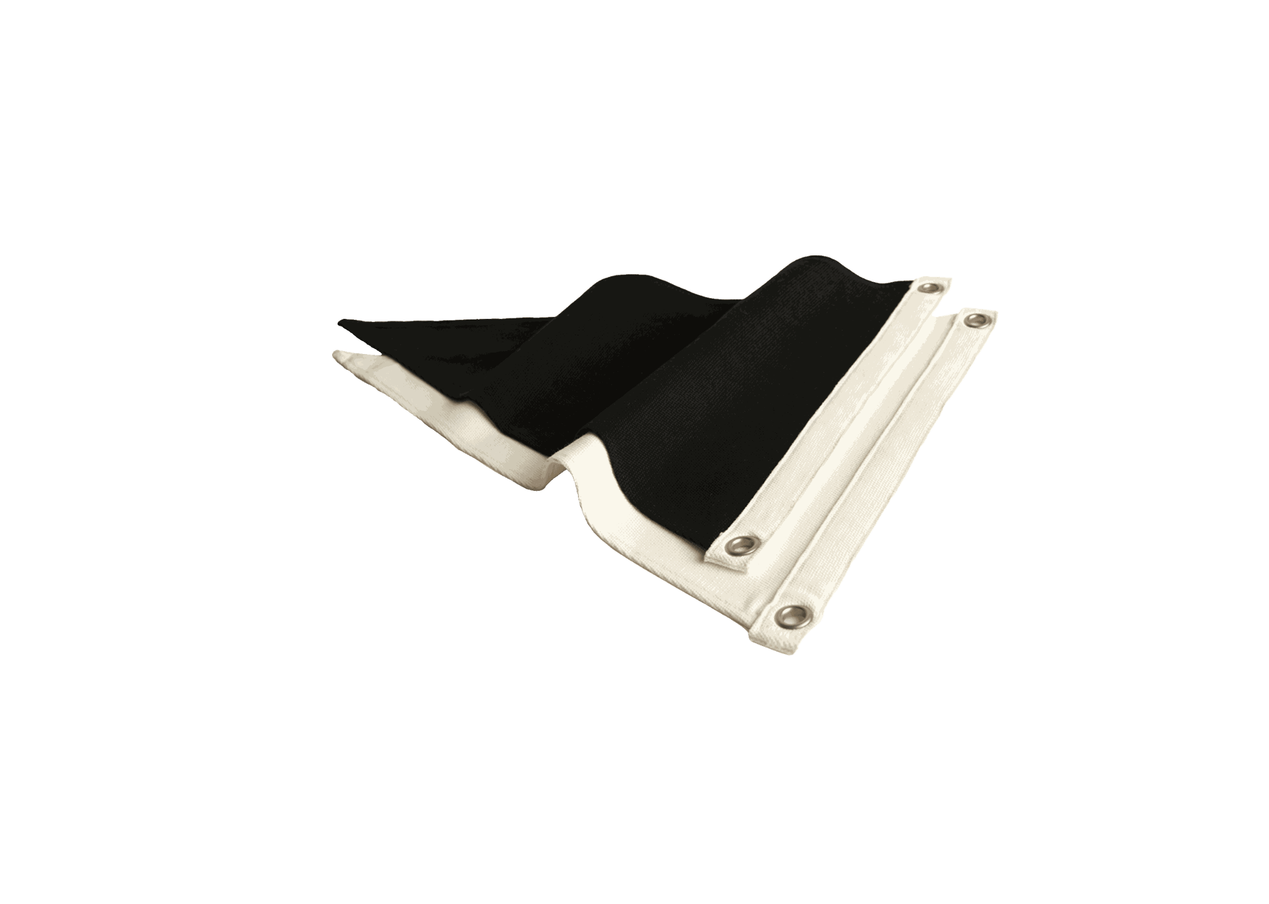 flat of a black and white as colour pennant flag