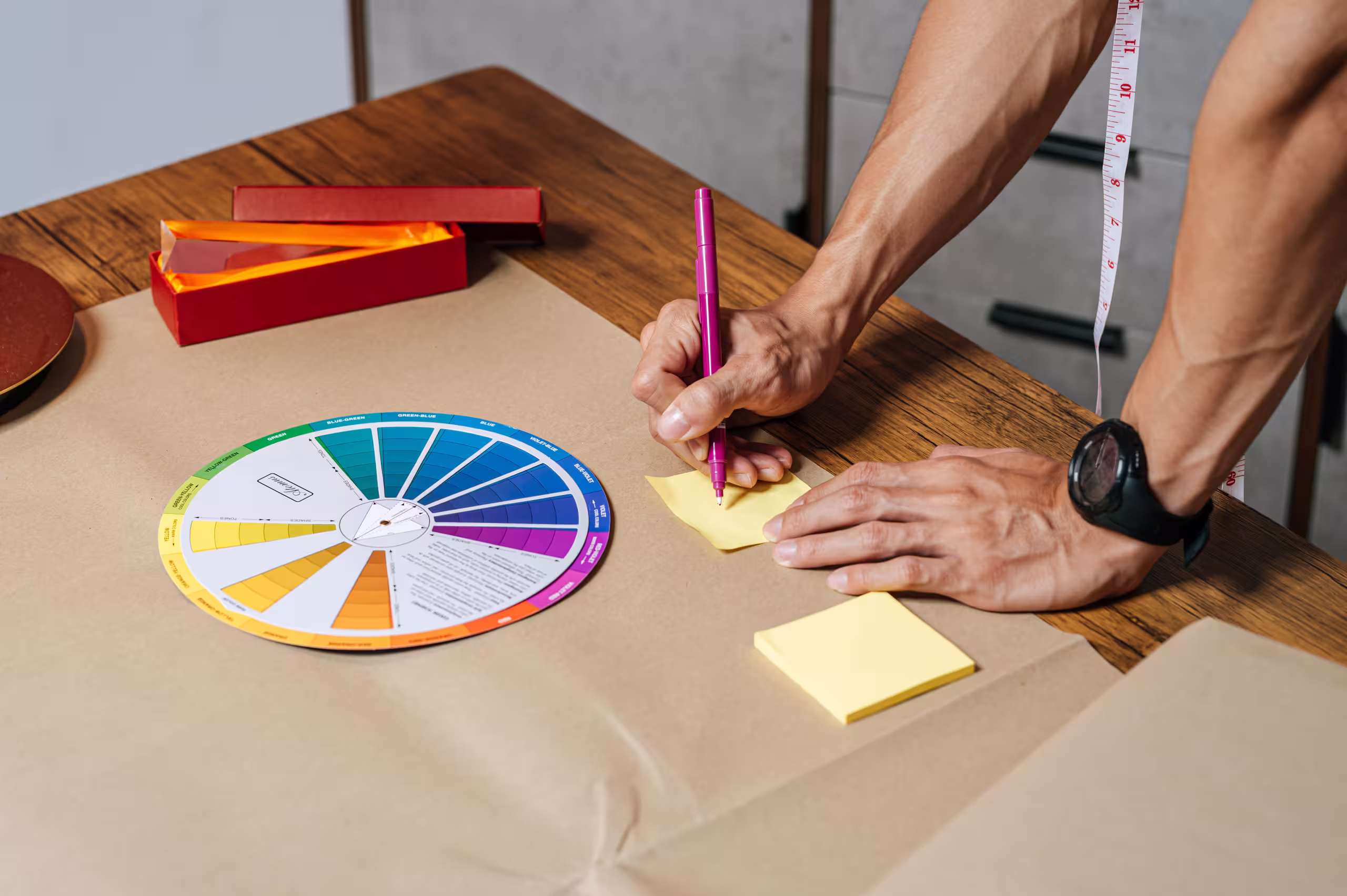 Color wheel on craft paper