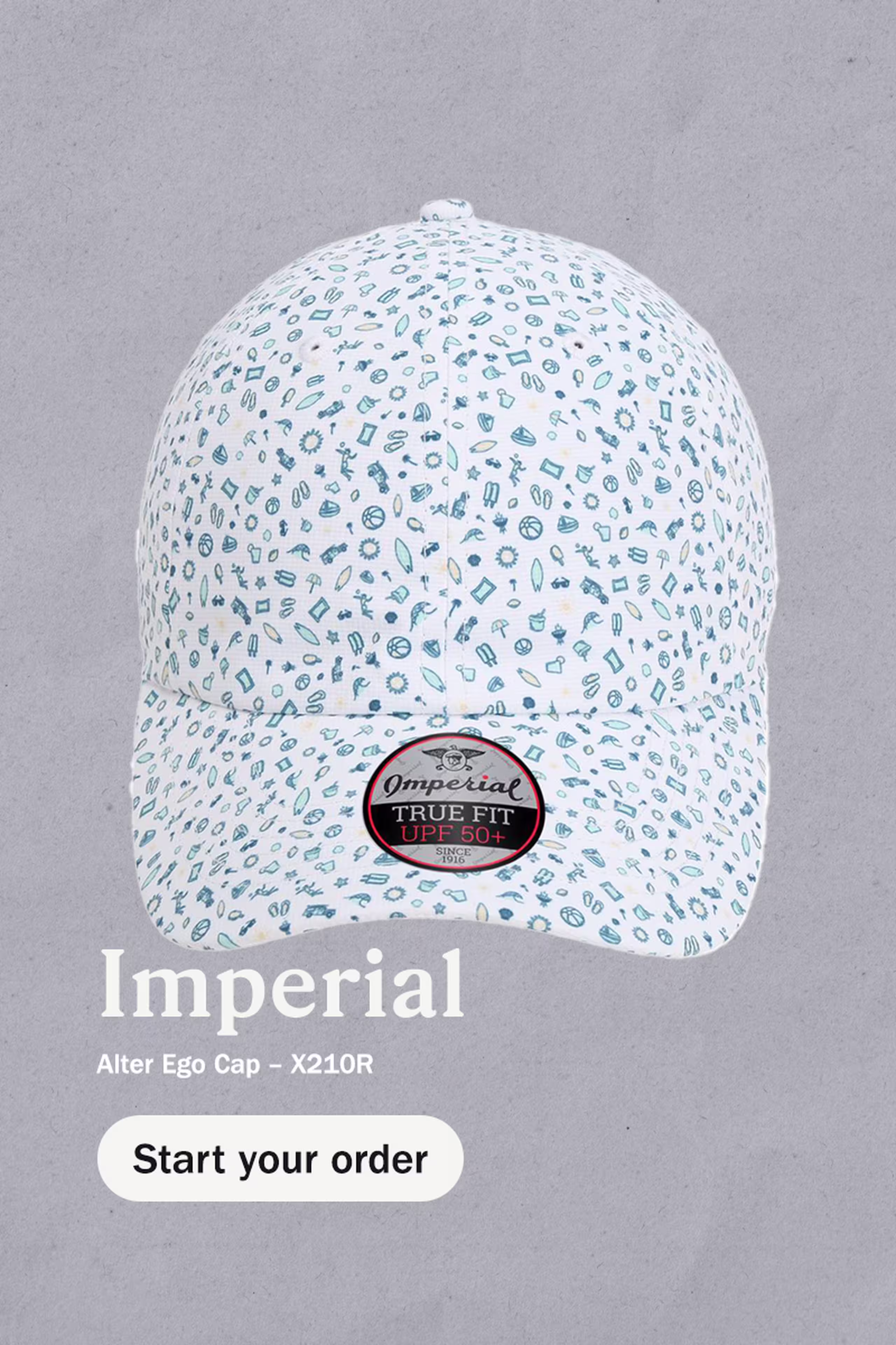 blue pattern hat - imperial Alter Ego Cap – X210R - start your order