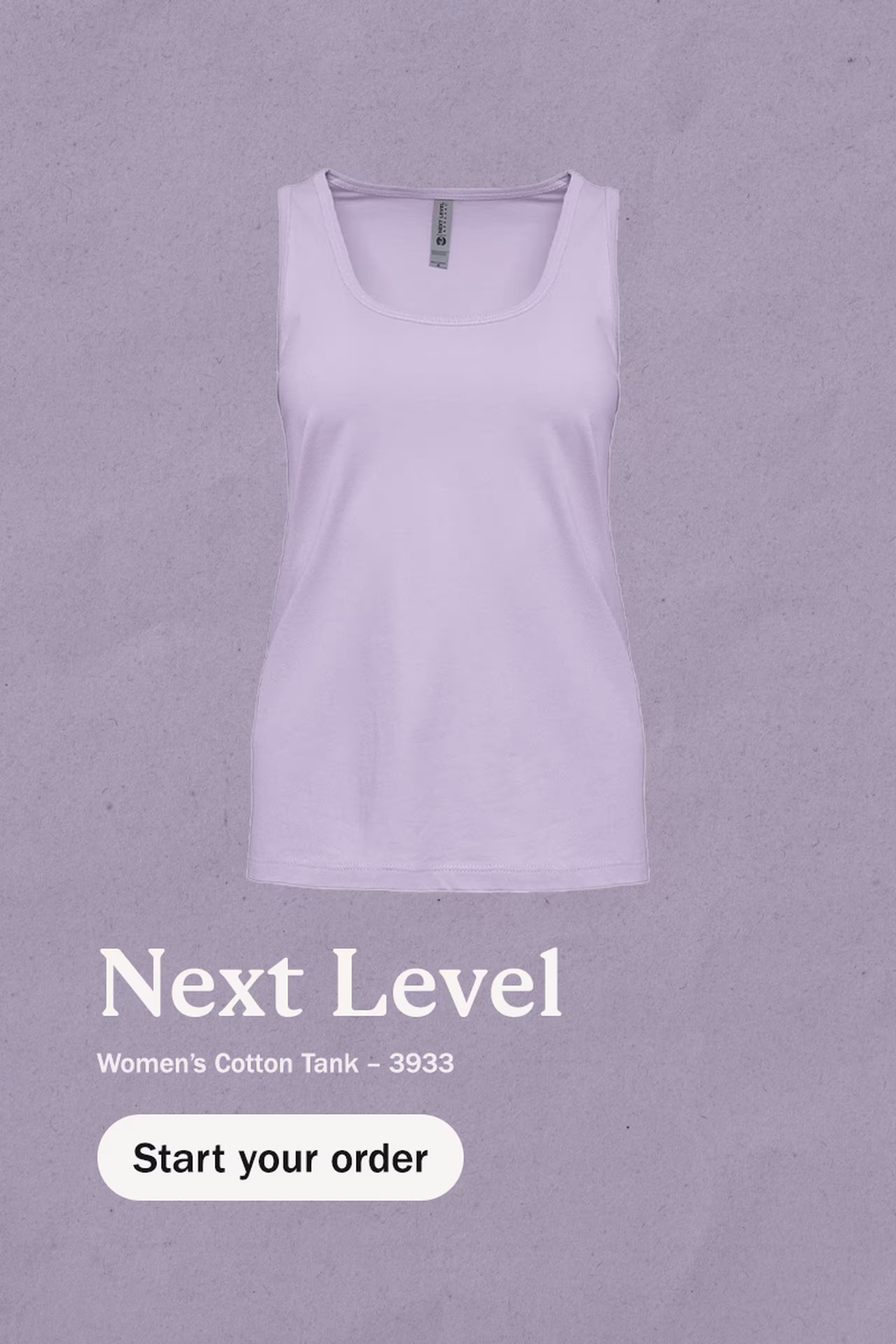 light purple tank top - next level Women’s Cotton Tank – 3933 - start your order