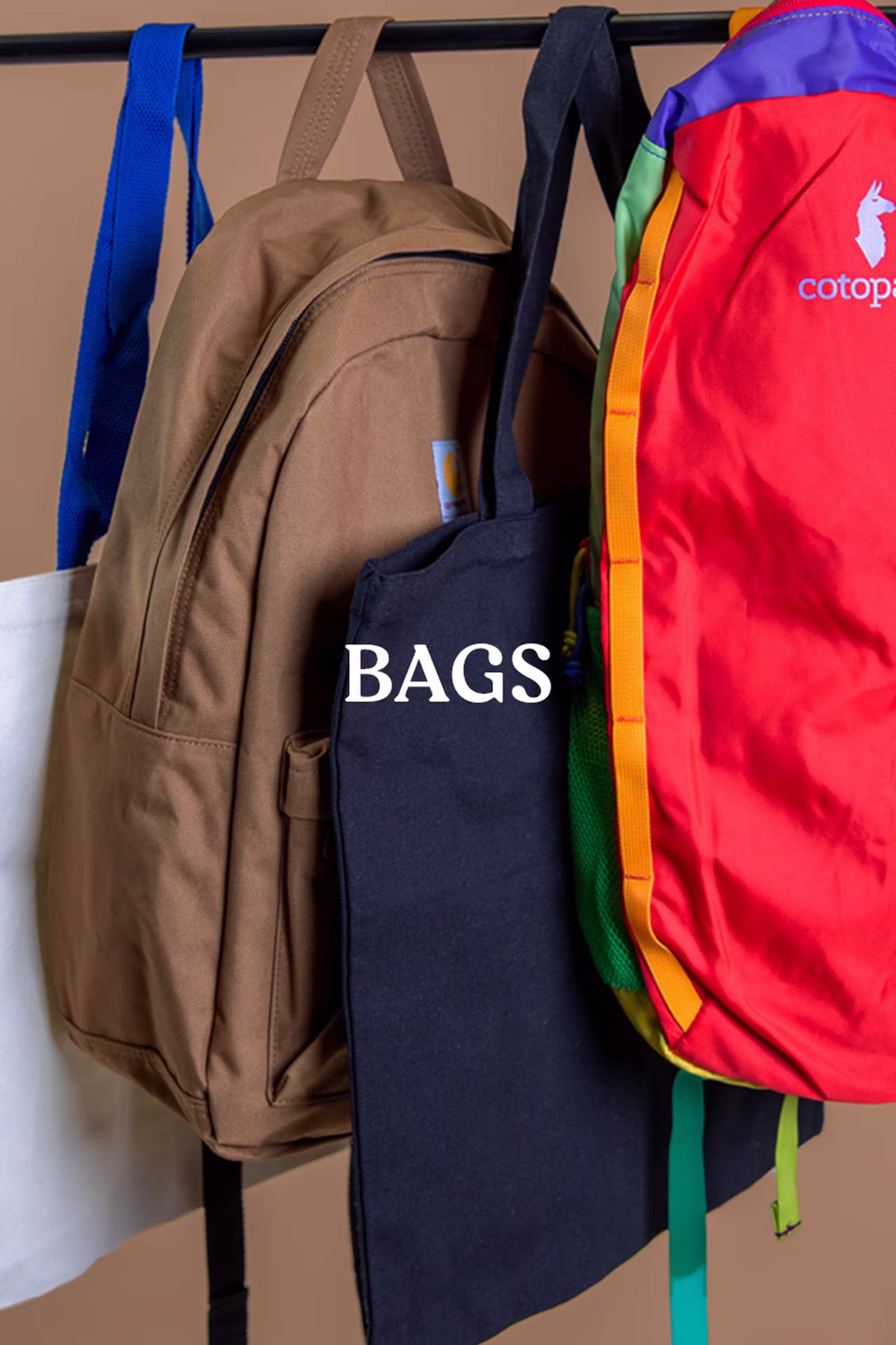 Bags - four different type of bags hanging