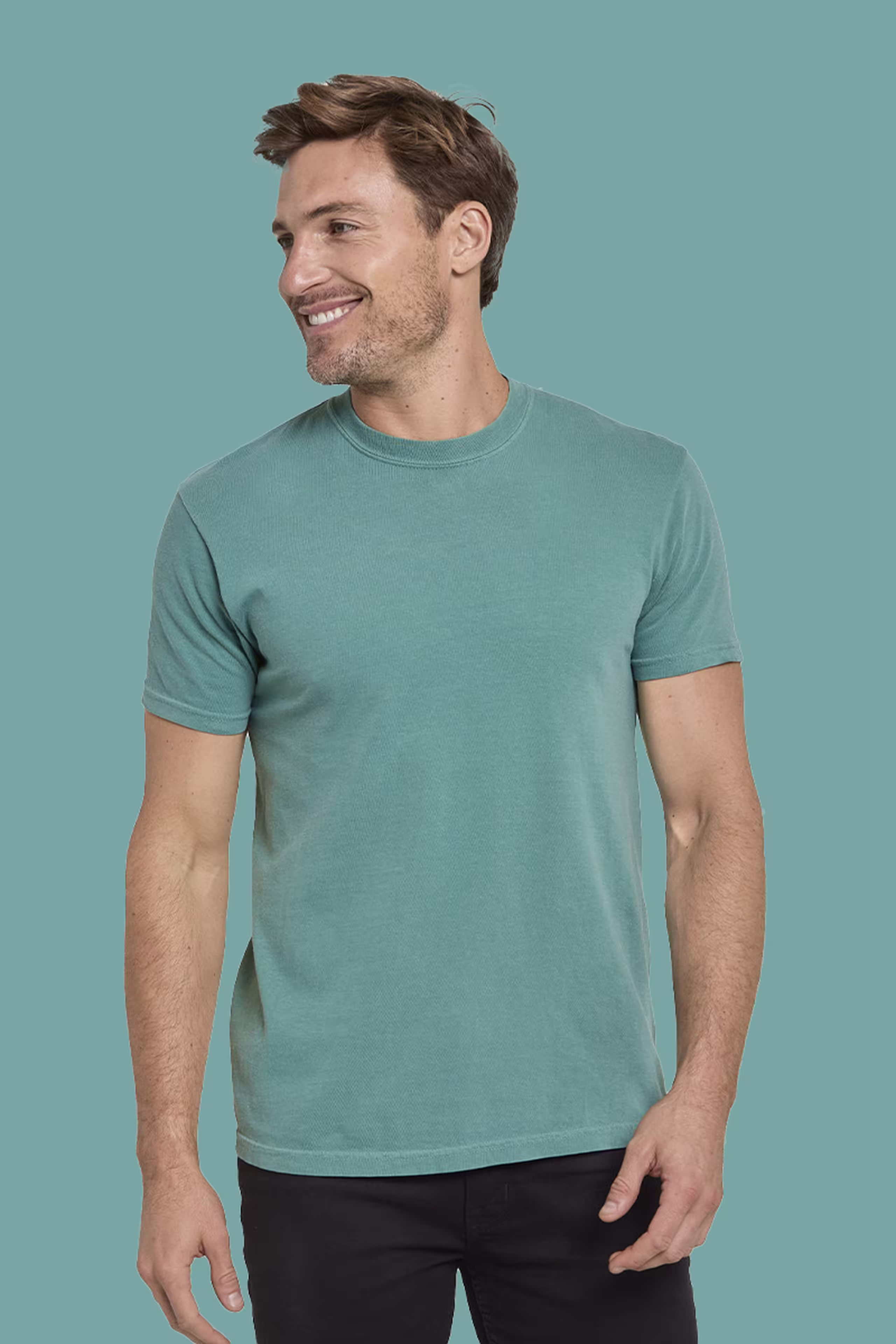 real thread garment-dyed - seafoam