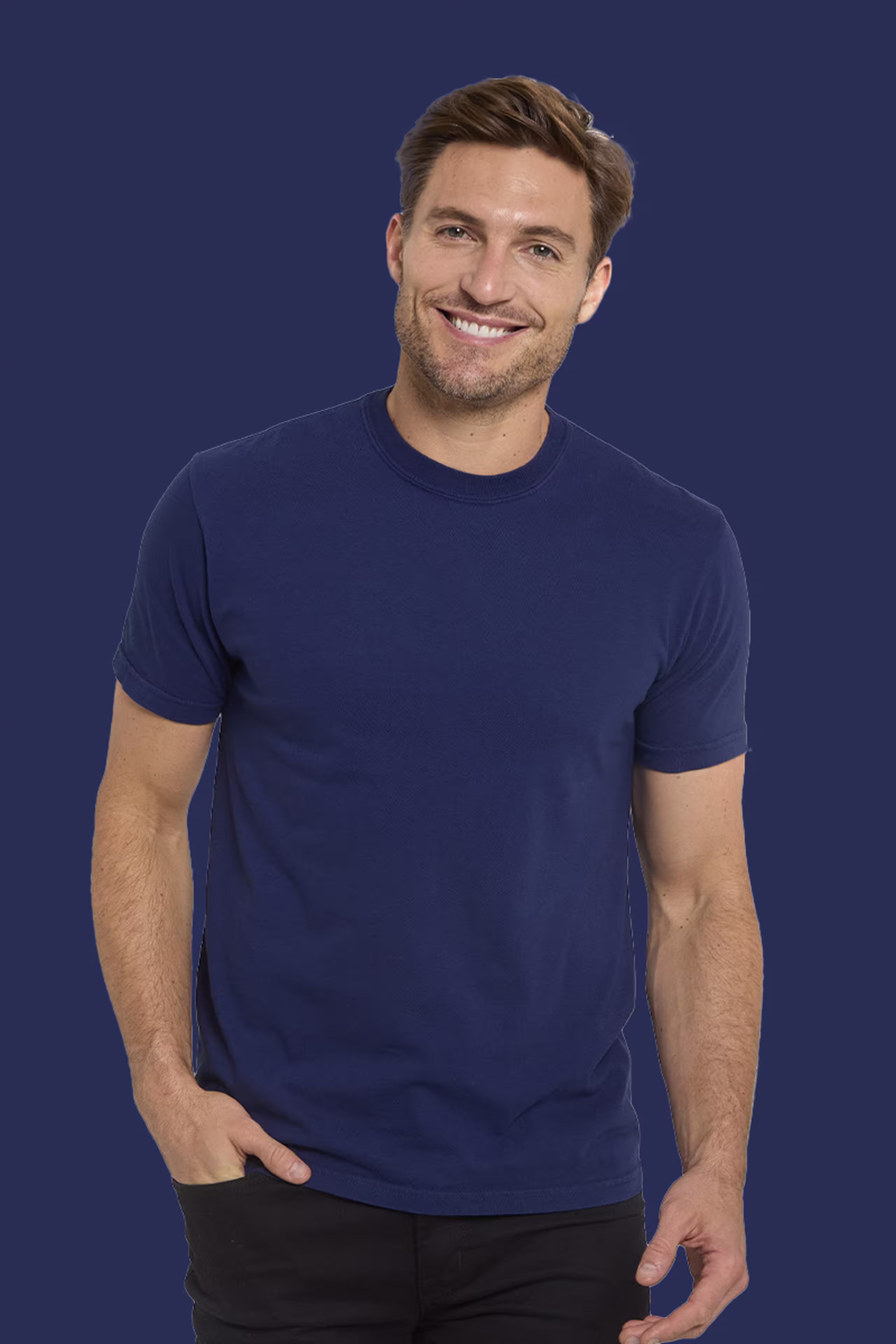 real thread garment-dyed - navy