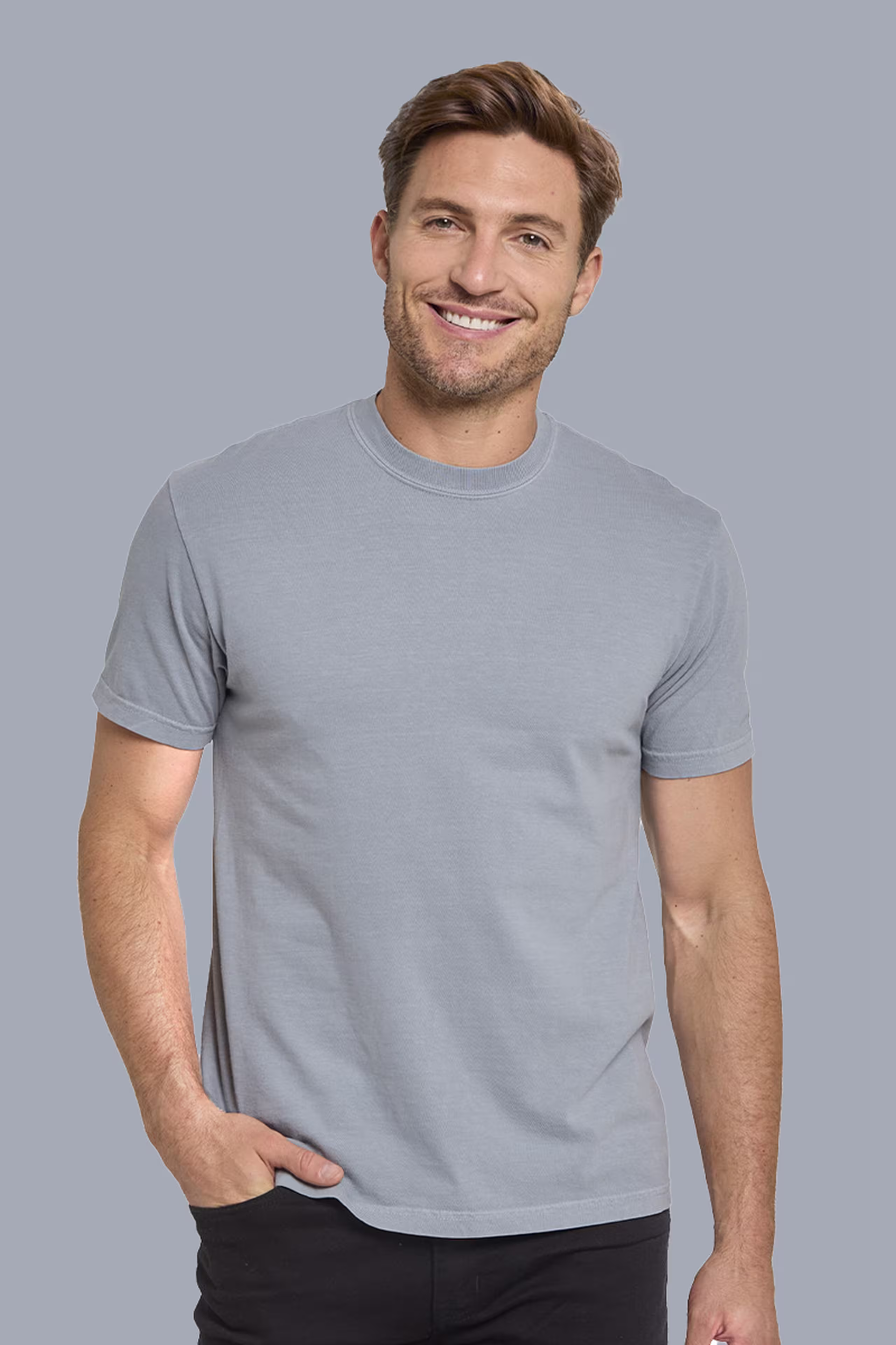 real thread garment-dyed - smoke