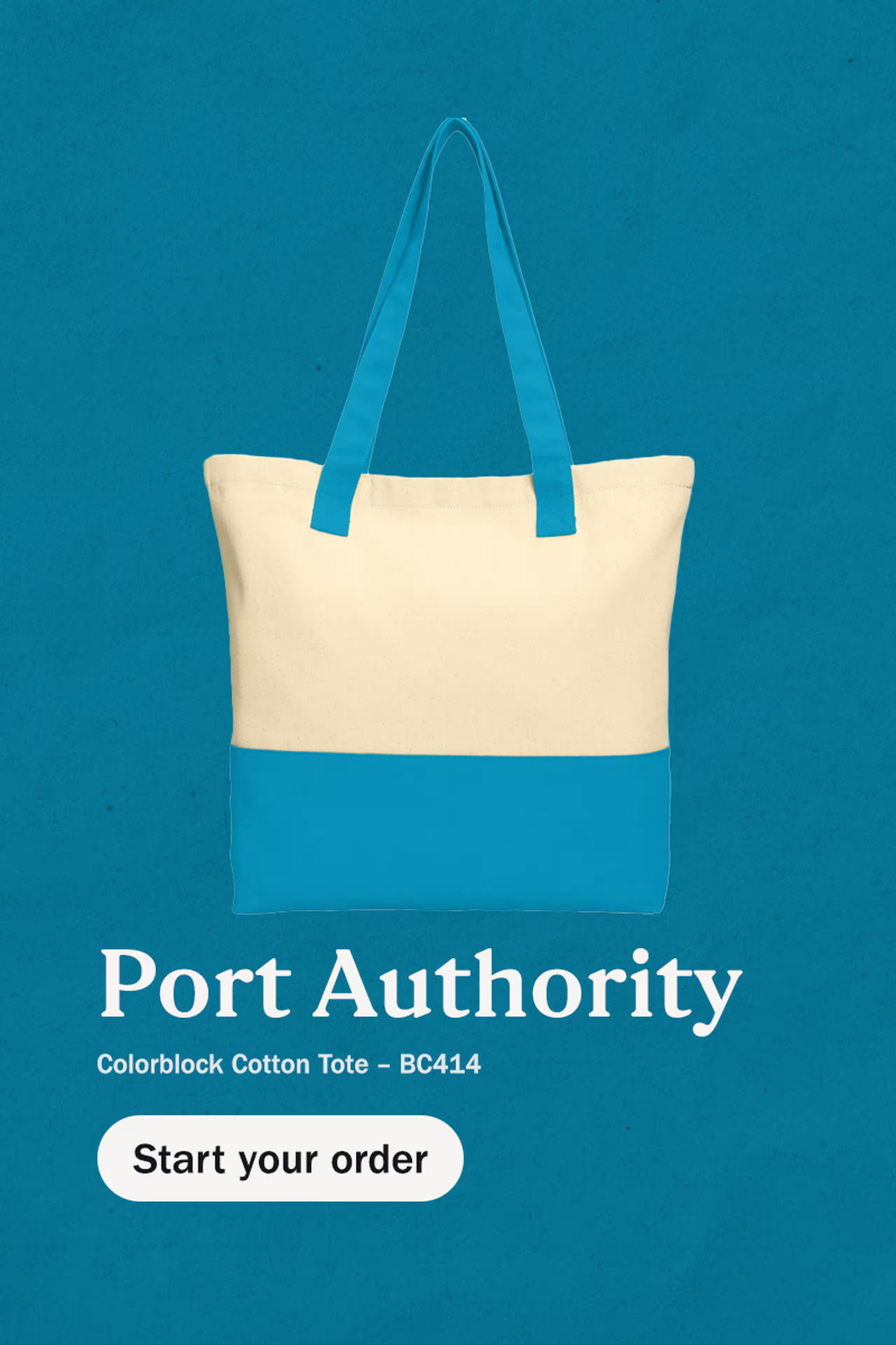 blue and off-white tote bag - port authority Colorblock Cotton Tote – BC414