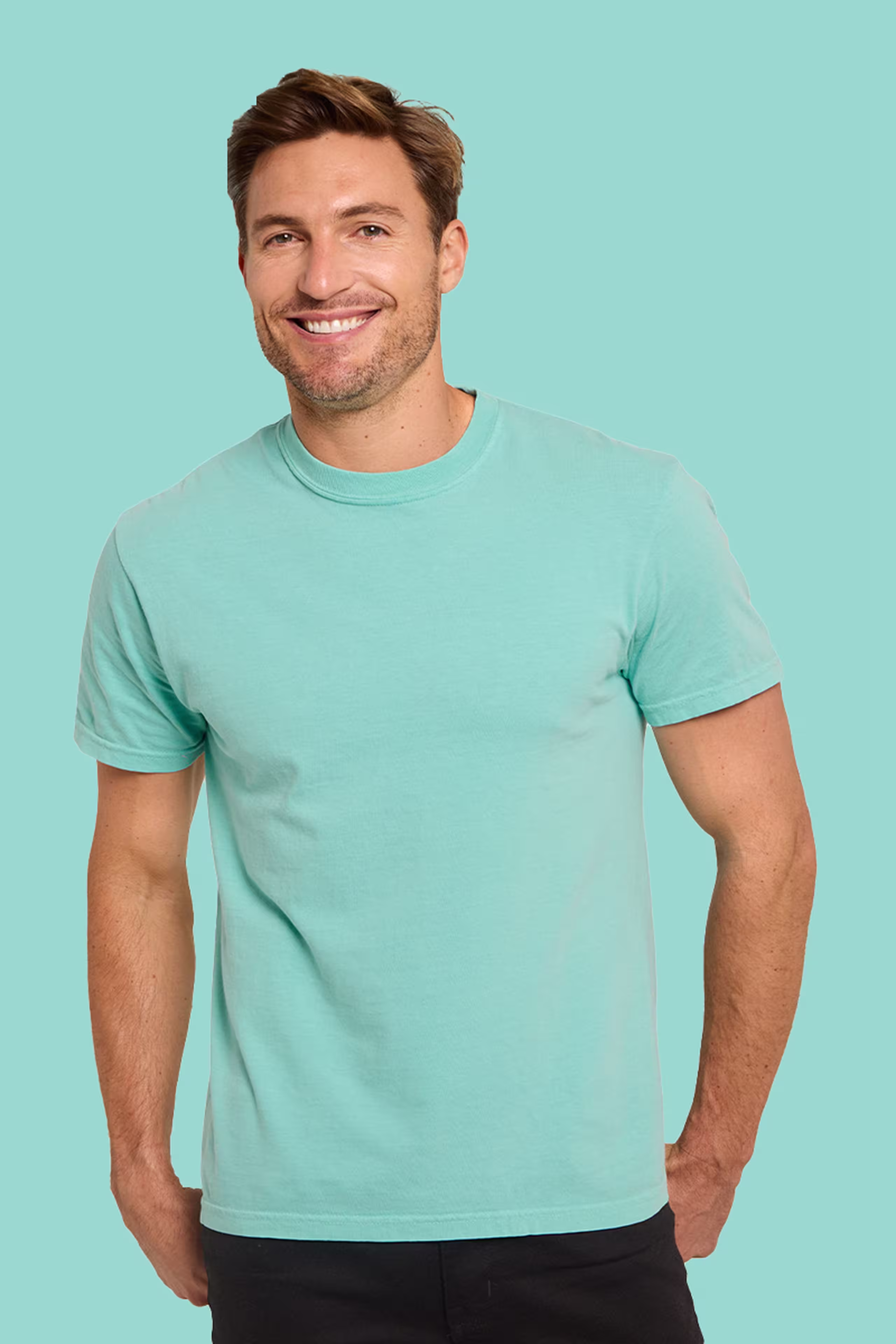 real thread garment-dyed - frosted aqua