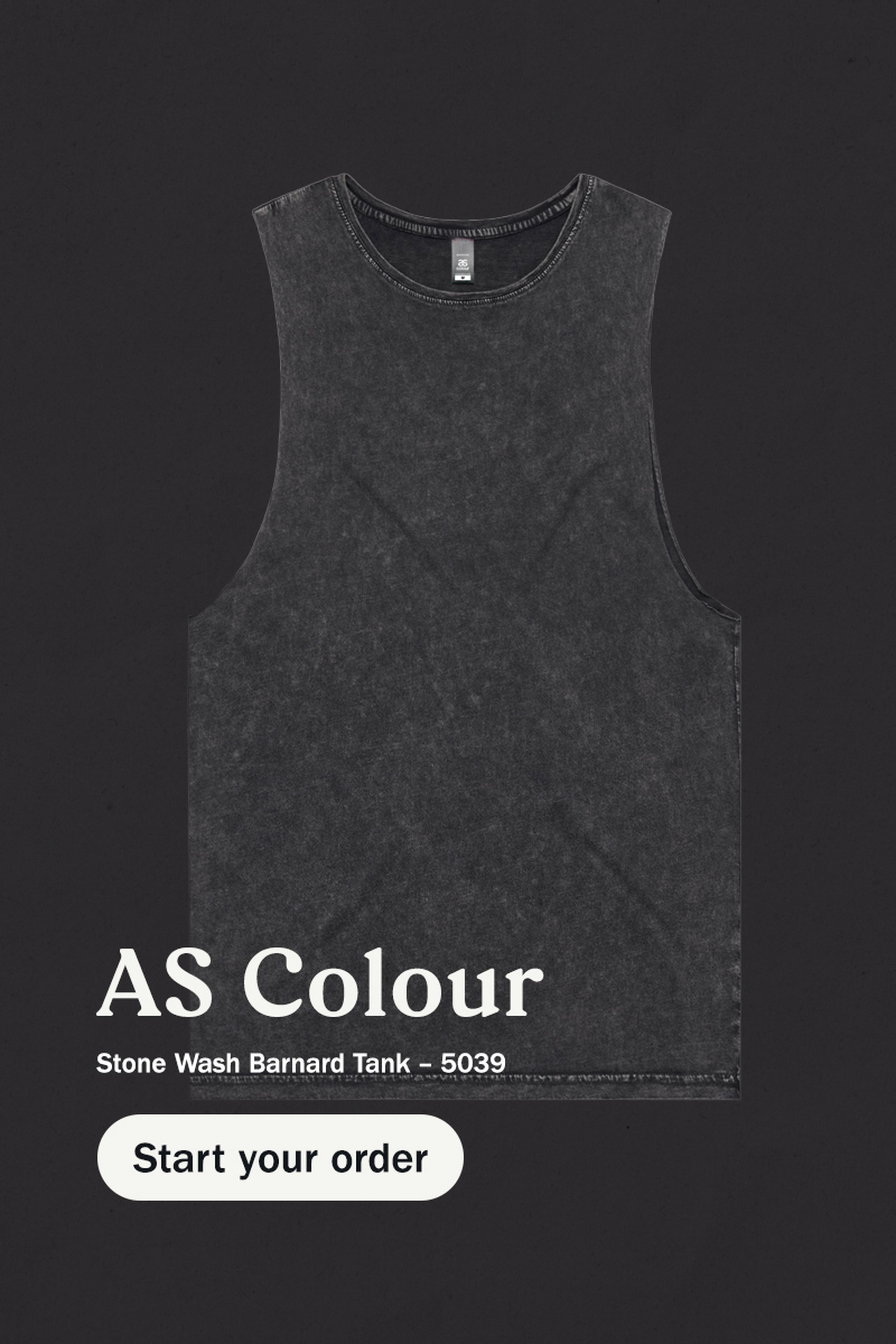 flat black tank top - as colour Stone Wash Barnard Tank – 5039 - start your order