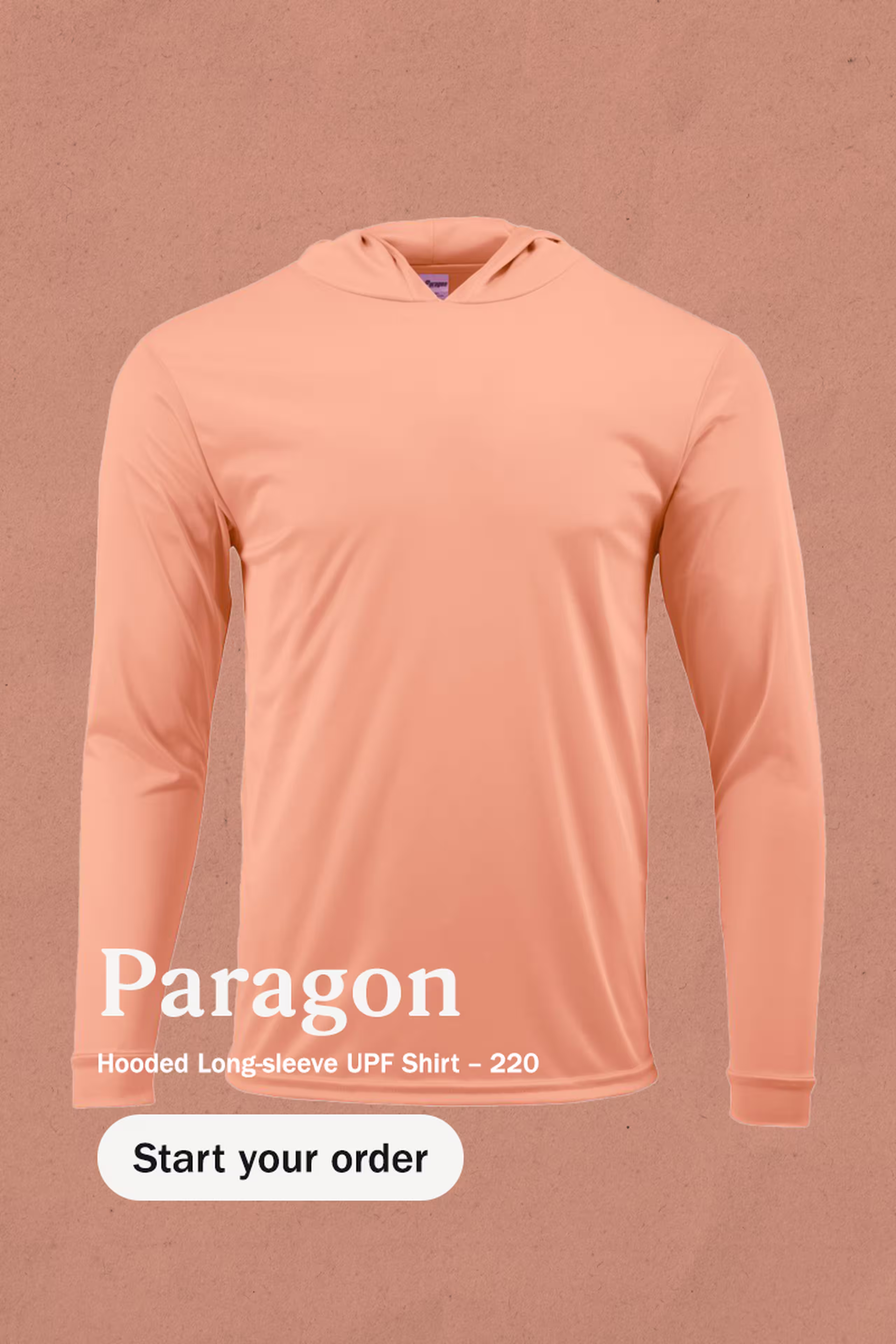 flat long-sleeve shirt - paragon Hooded Long-sleeve UPF Shirt – 220 - start your order