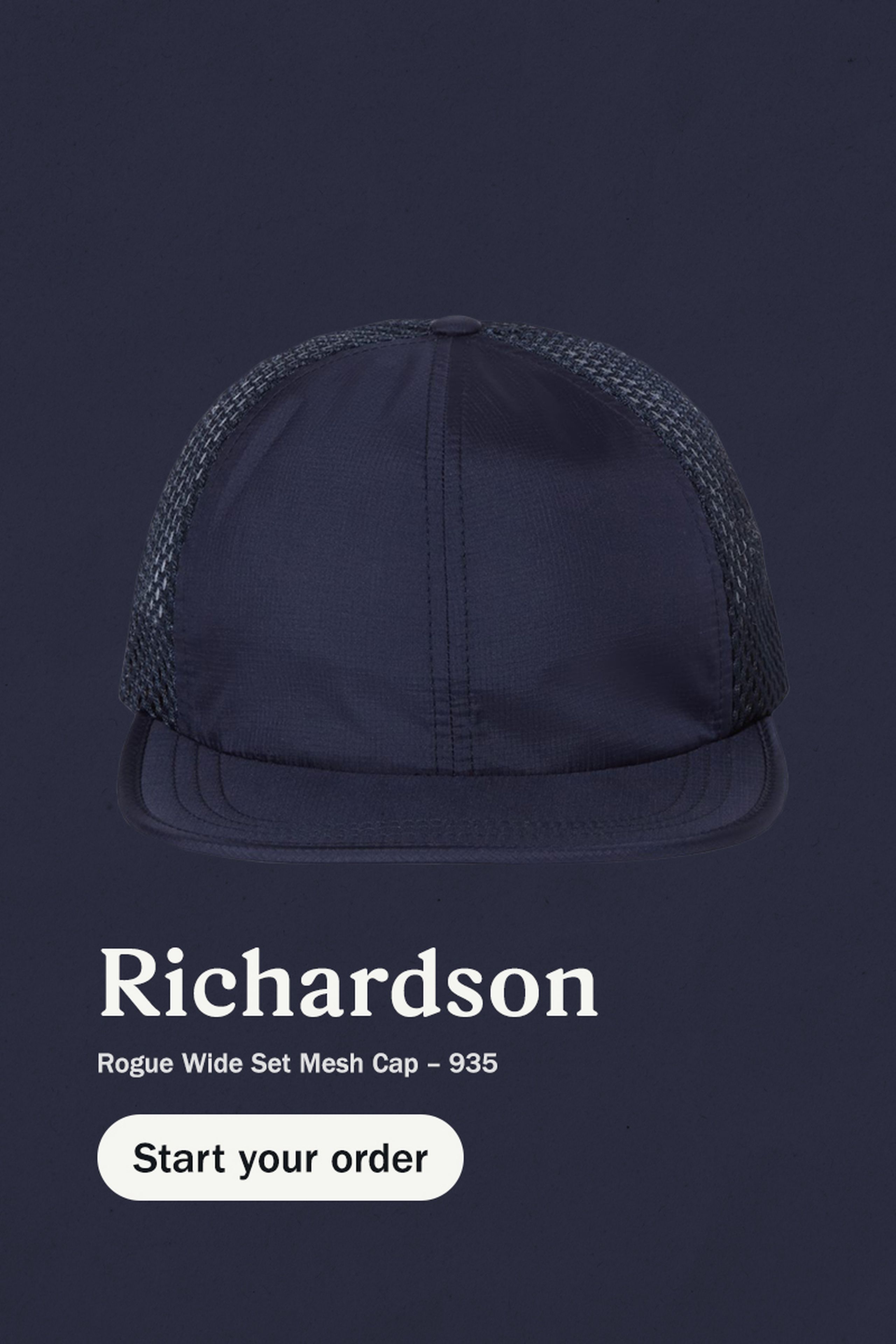 navy hat - richardson Rogue Wide Set Mesh Cap – 935 - start your order