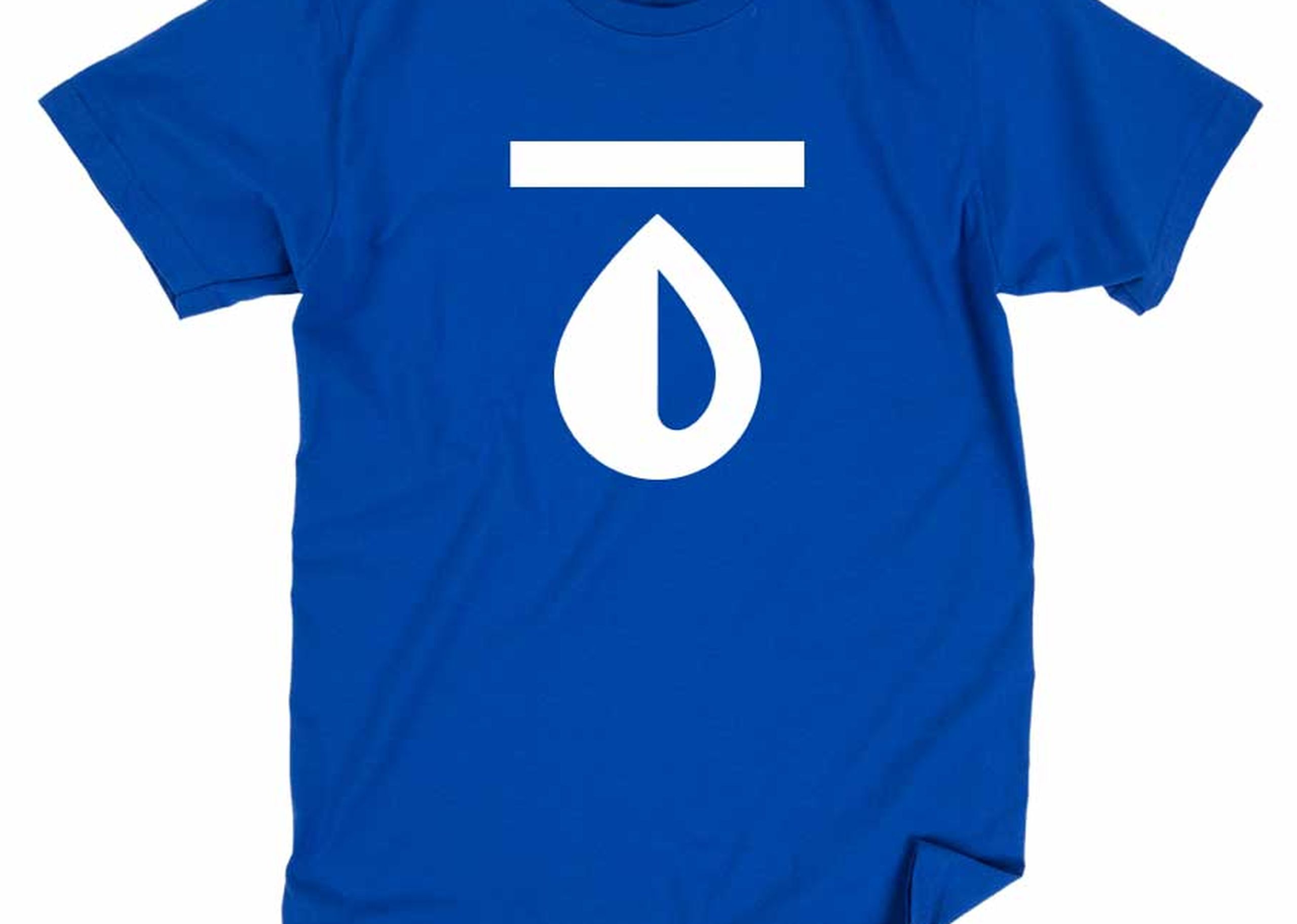 bold ink example on a blue t-shirt
