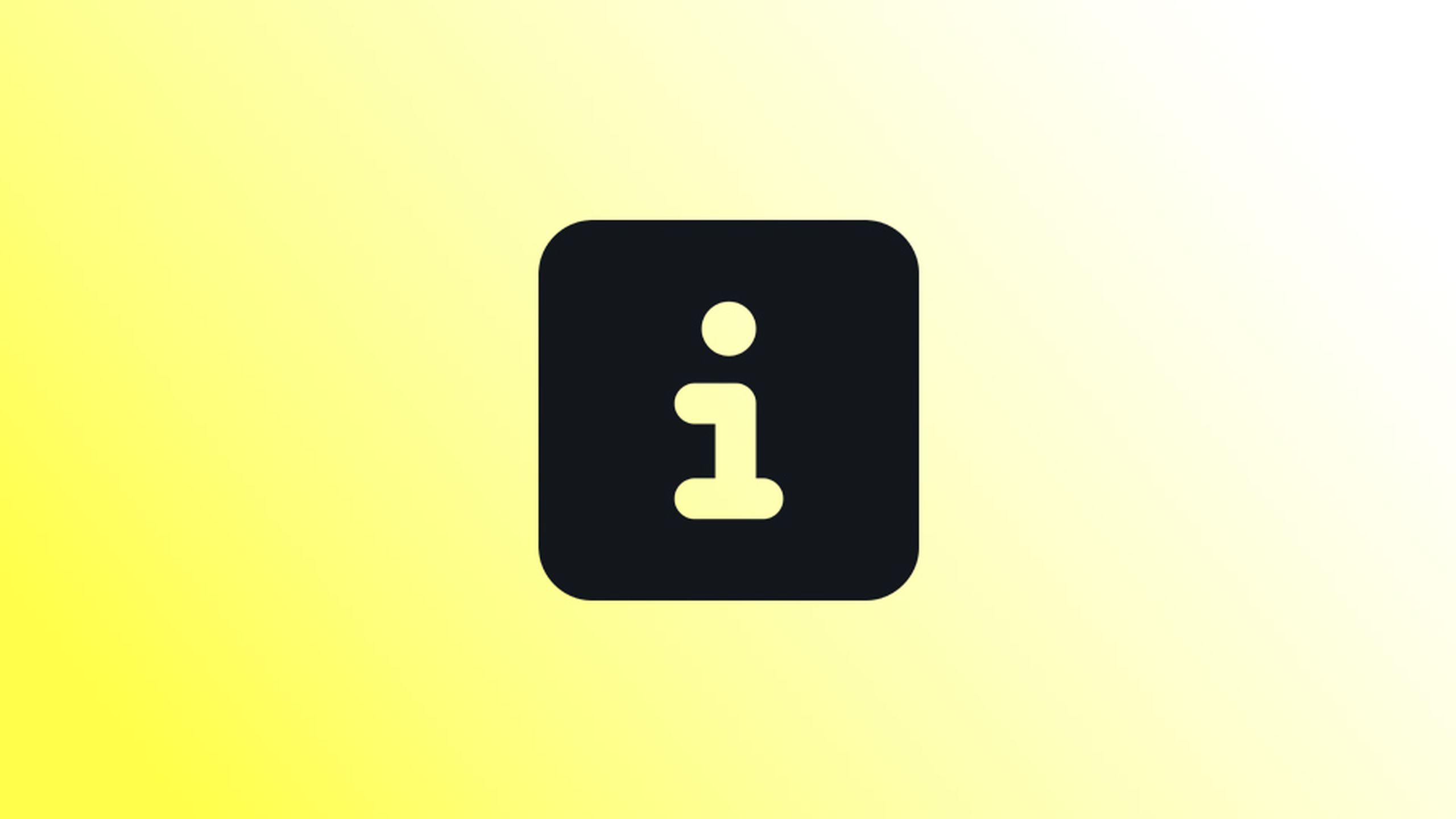 help i icon on yellow gradient