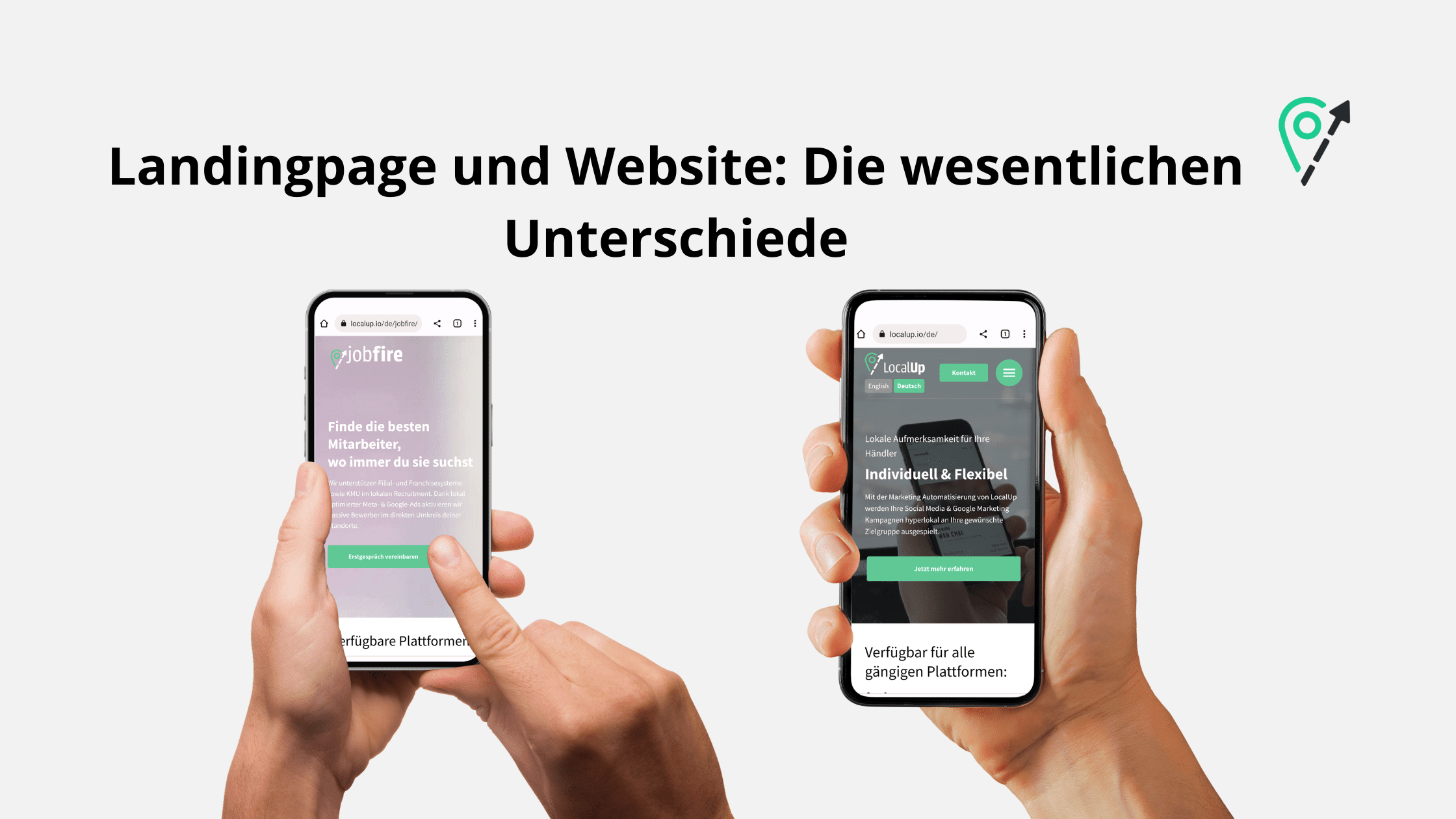 Und Website Landingpage und Website ᐅ Das sind die wesentlichen Unterschiede | LocalUp