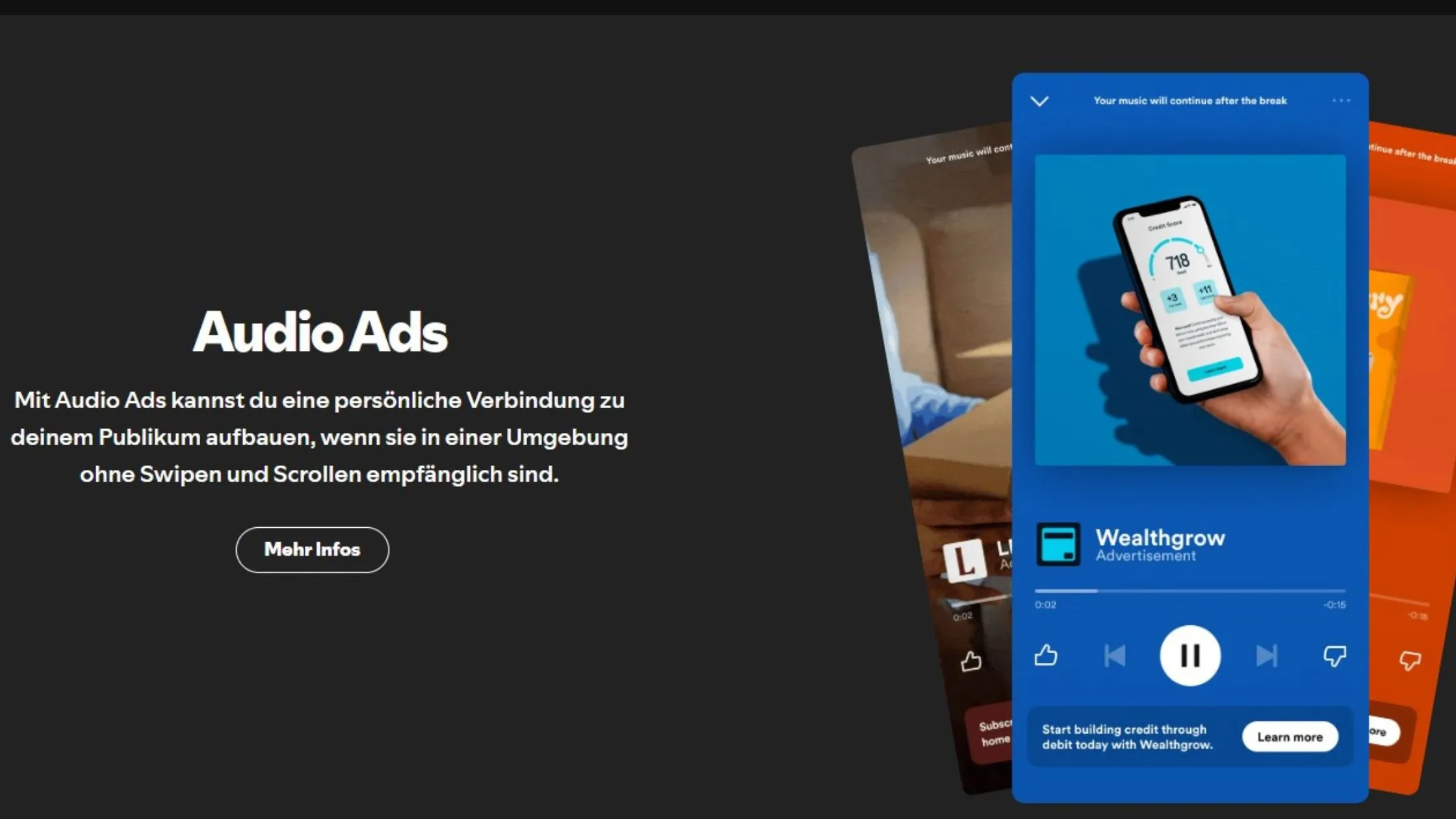 Screenshot von Spotify zum Thema Audio Ads