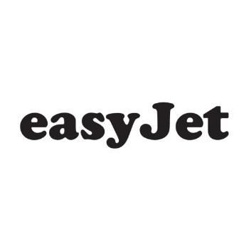 Black "easyJet" logo in lowercase letters on a white background.