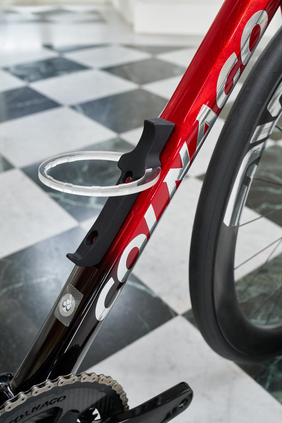 NFC tag for blockchain registration of the bike's digital product passport Colnago