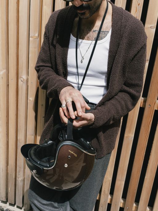 Close up w/ Arash - leaning against fence