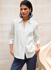 Bluse mit zarten Streifendesign - elegante Businessmode für Damen.