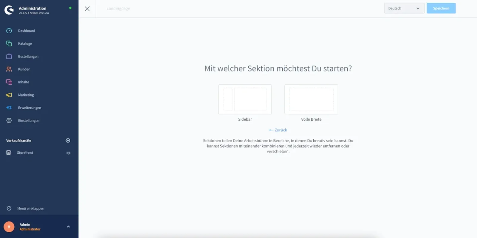 Shopware 6 Erlebniswelten Breite