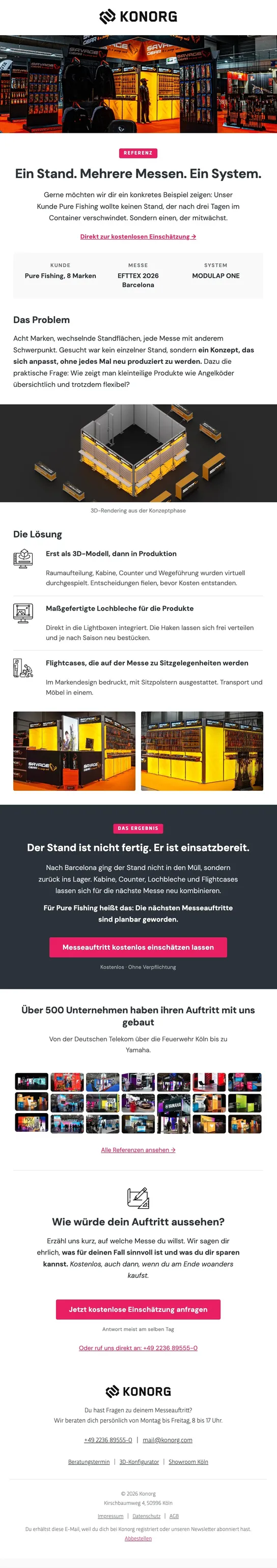 E-Mail-Template von Konorg: Ein Stand, mehrere Messen – so hat Pure Fishing das gelöst