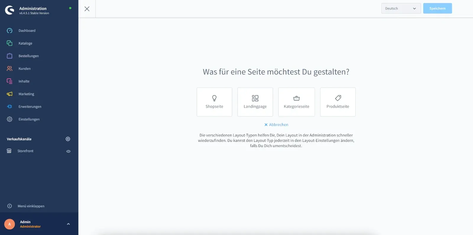 Shopware 6 Erlebniswelten Layout Auswahl