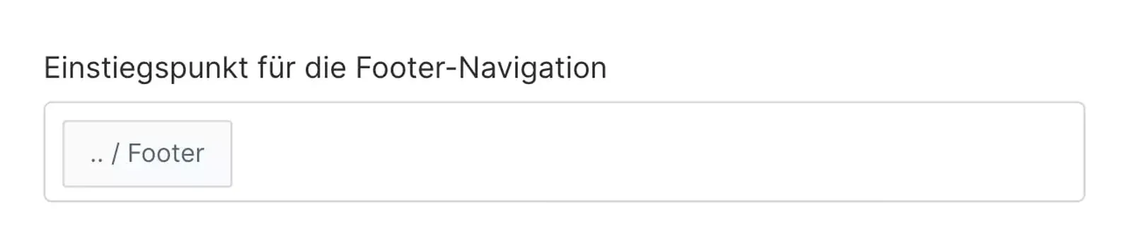 Verkaufskanal – Einstiegspunkt für die Footer-Navigation