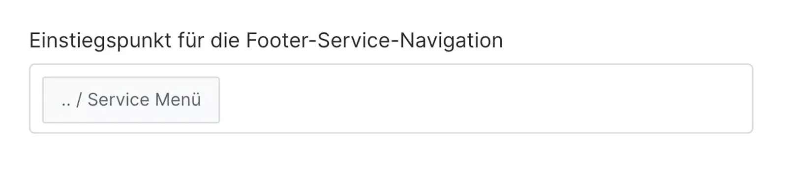 Verkaufskanal – Einstiegspunkt für die Footer-Service-Navigation