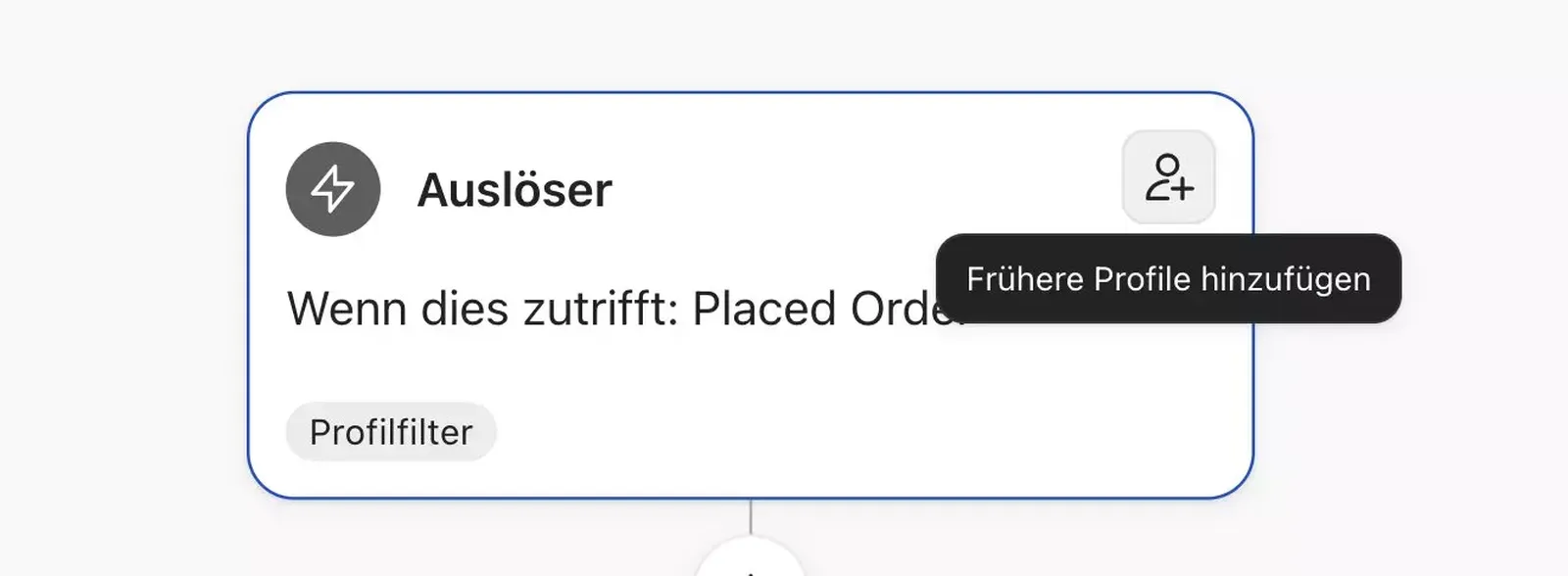 Frühere Profile hinzufügen