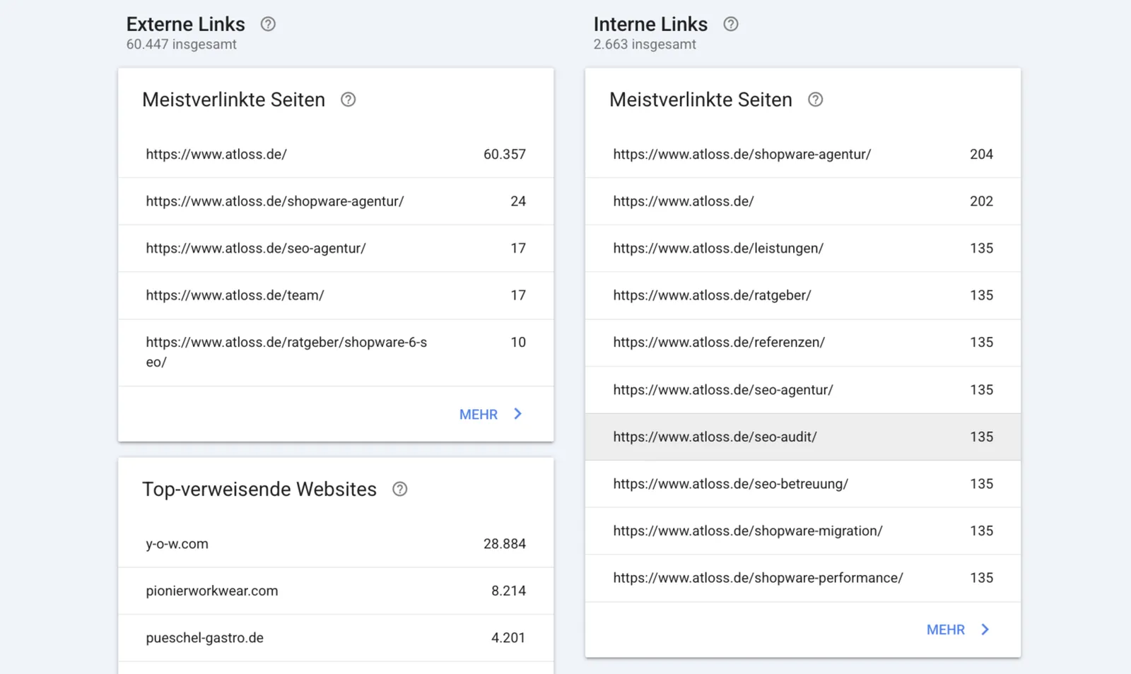 Google Search Console Backlinks finden