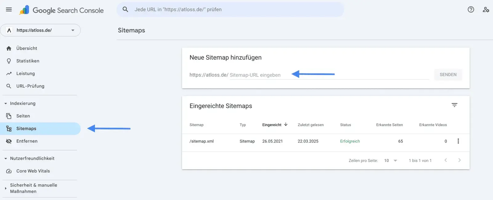 Sitemap nach Relaunch einreichen