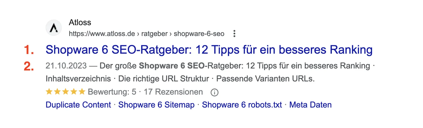 Google Suche - SERPs