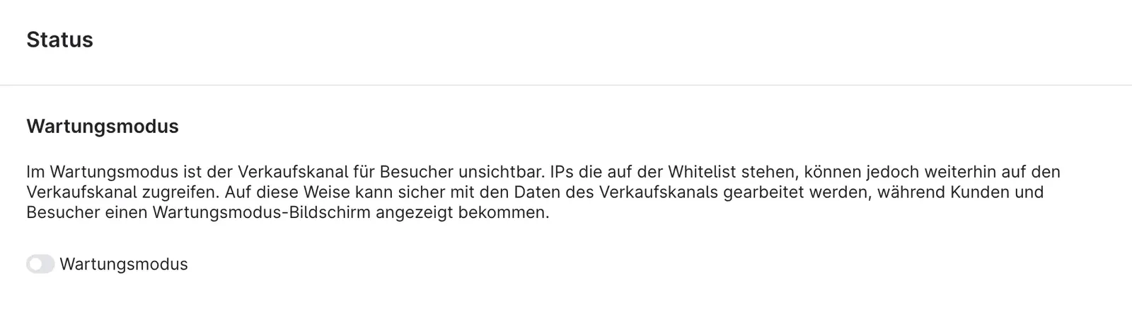 Wartungsmodus aktivieren