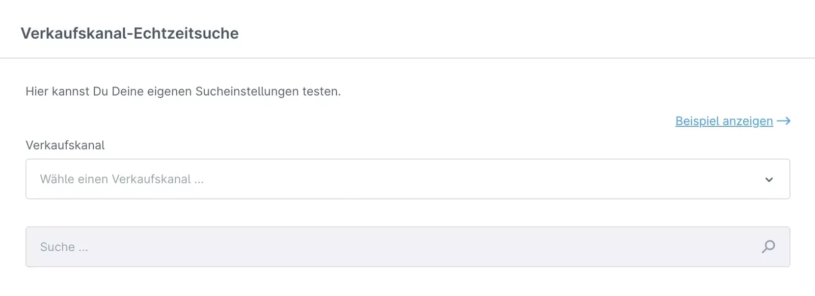 Verkaufskanal-Echtzeitsuche