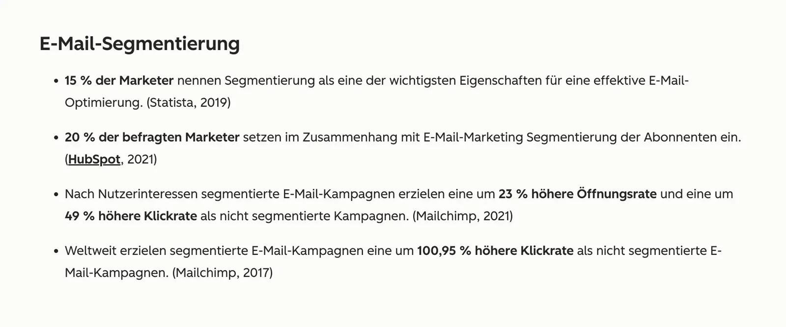 HubSpot Statistiken