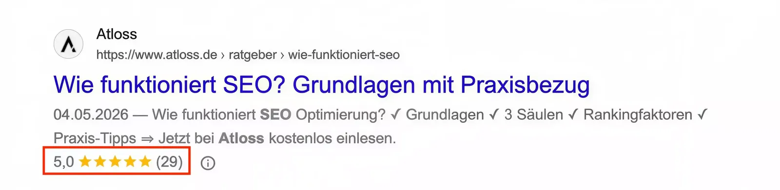 Bewertungen bei Google