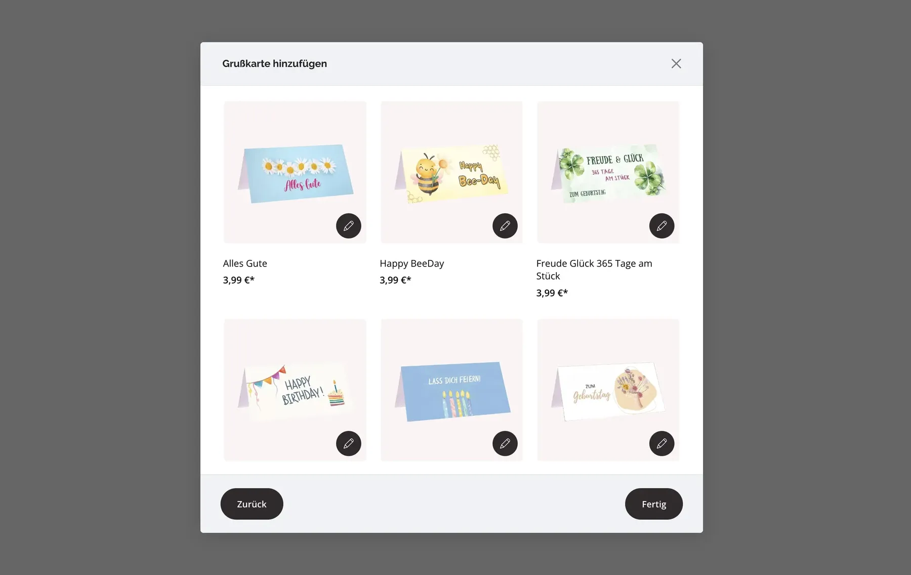 Upselling mit Grußkarten und kleinen Geschenken